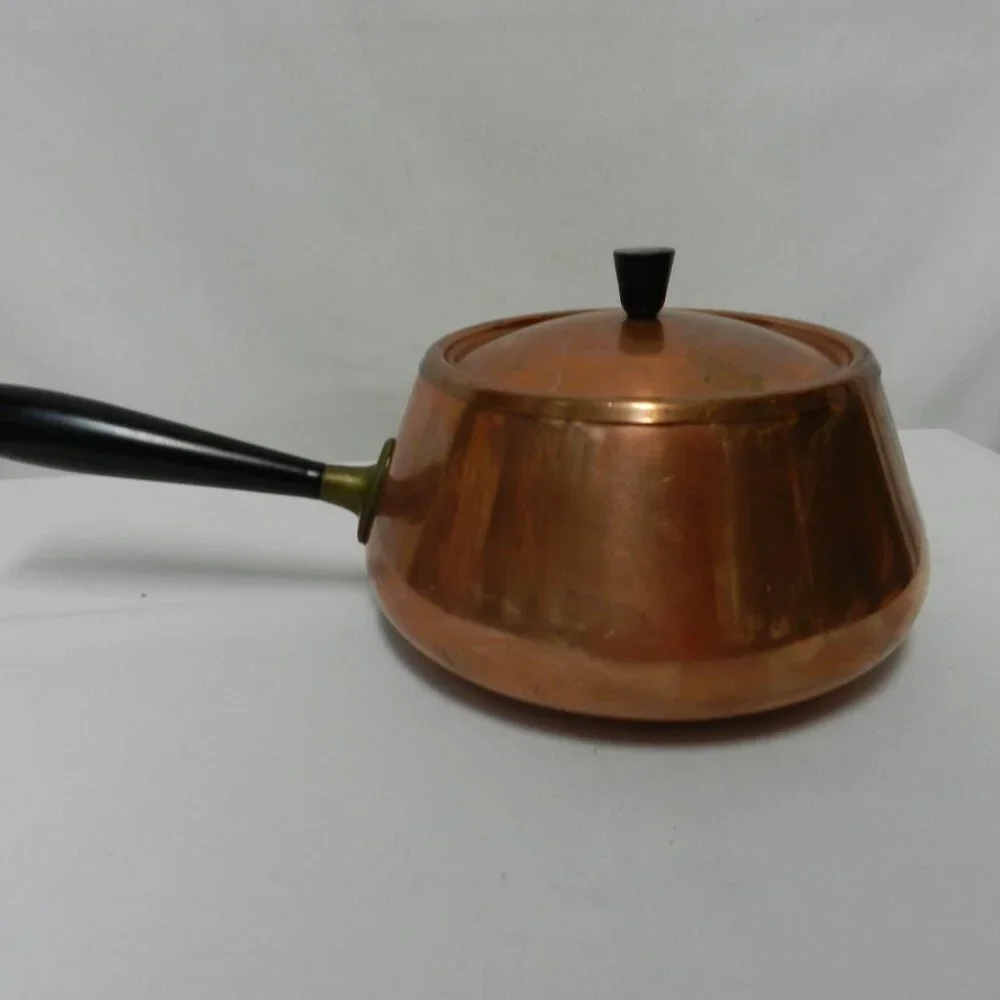 Culinox Copper Vintage Mid Century Modern Spring Fondue Pot w/ Stand Switzerland